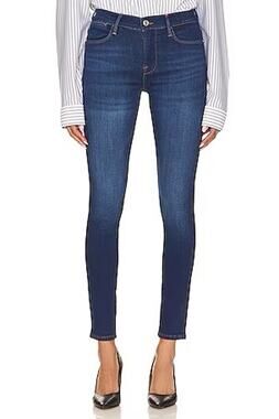 FRAME Le High Skinny Denim Jeans in Kettering High Rise Skinny Stretch Size 24